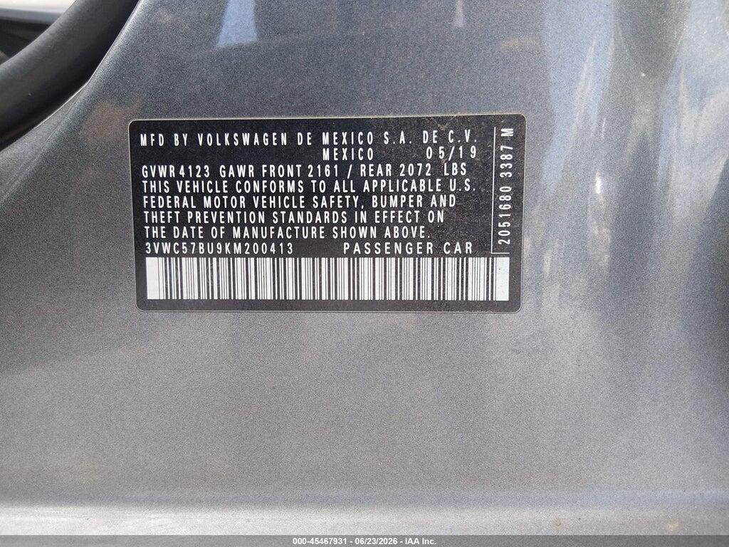 3VWC57BU9KM200413 2019 VOLKSWAGEN JETTA photo no. 9