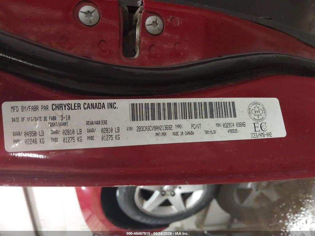 2B3CA3CV9AH213692 2010 DODGE CHARGER photo no. 9