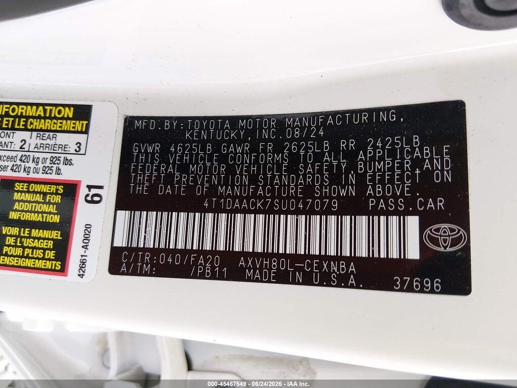 4T1DAACK7SU047079 2025 TOYOTA CAMRY photo no. 9