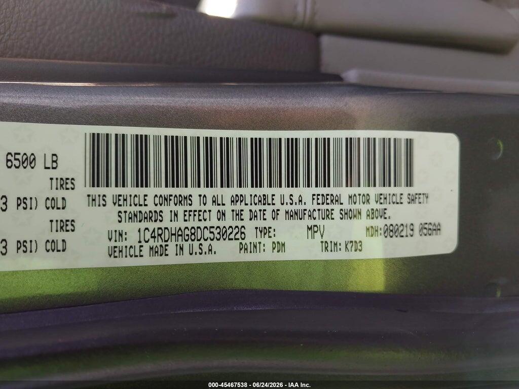 1C4RDHAG8DC530226 2013 DODGE DURANGO photo no. 9