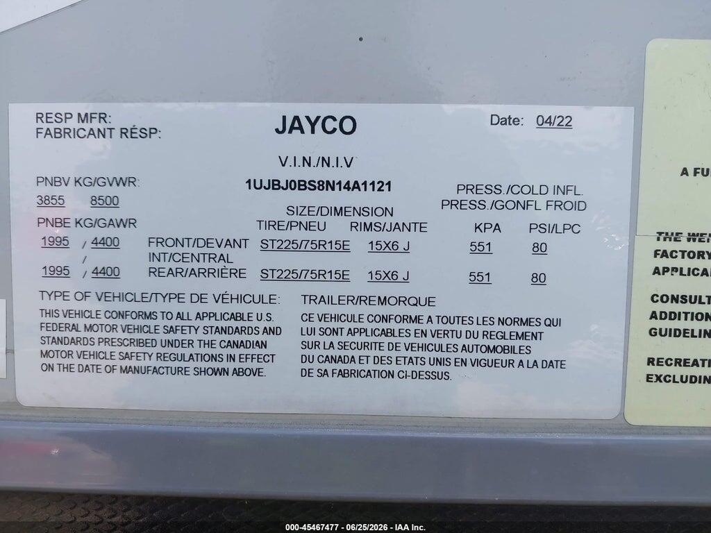 1UJBJ0BS8N14A1121 2022 JAYCO TRAVEL TRLR photo no. 9