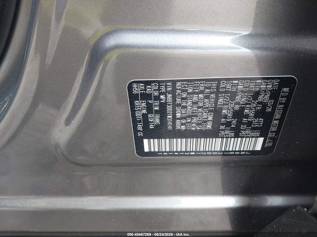 JN8BT3DD2TW314141 2026 NISSAN ROGUE photo no. 9