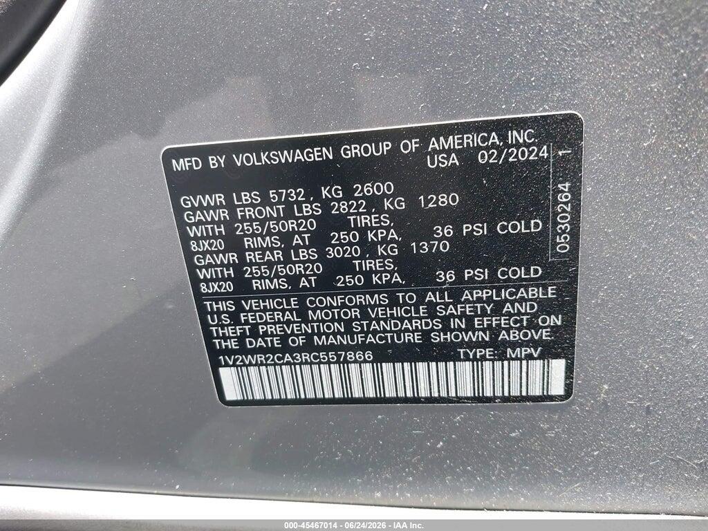 1V2WR2CA3RC557866 2024 VOLKSWAGEN ATLAS photo no. 9