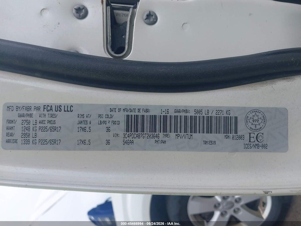 3C4PDCAB7GT203646 2016 DODGE JOURNEY photo no. 9