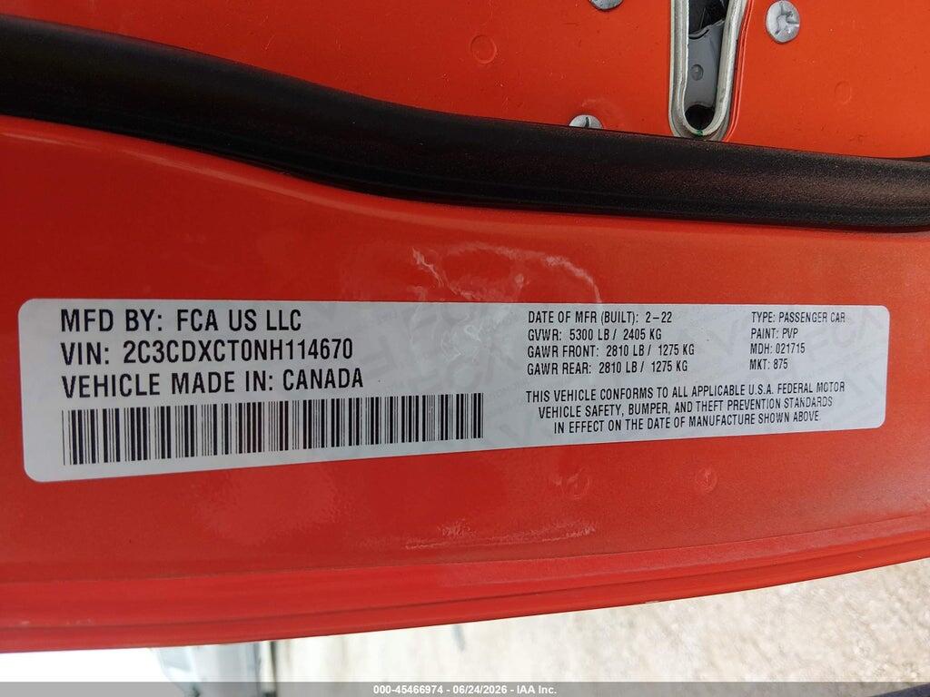 2C3CDXCT0NH114670 2022 DODGE CHARGER photo no. 9