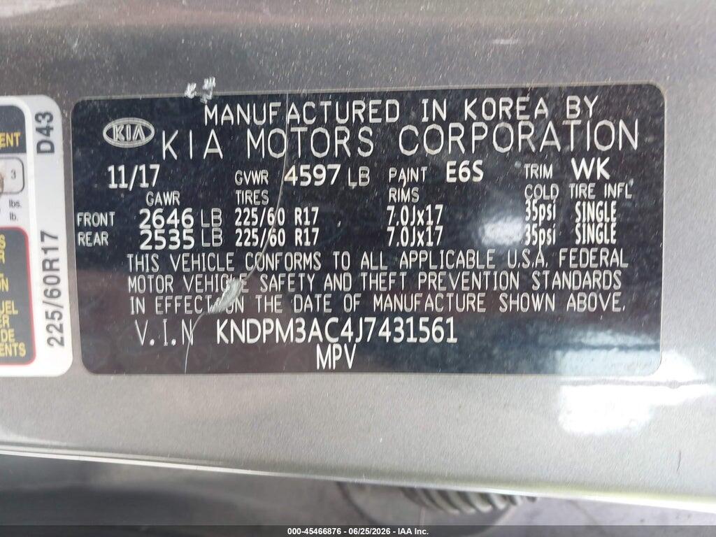 KNDPM3AC4J7431561 2018 KIA SPORTAGE photo no. 9