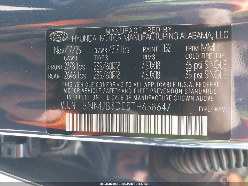 5NMJB3DE3TH658647 2026 HYUNDAI TUCSON photo no. 9