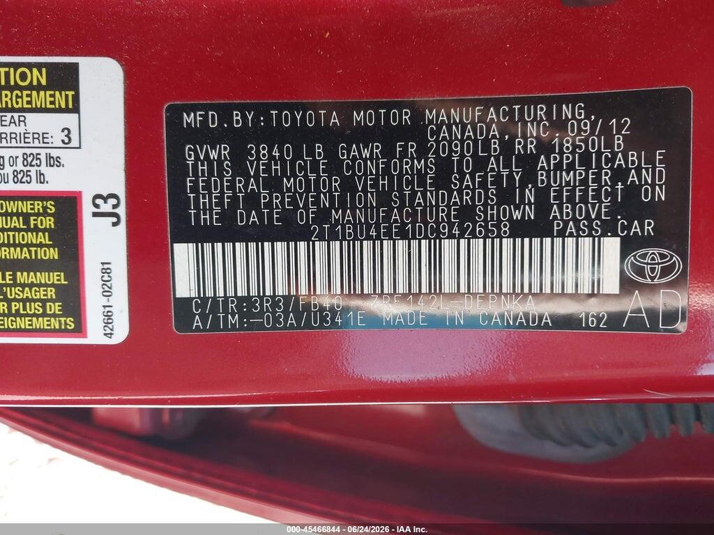 2T1BU4EE1DC942658 2013 TOYOTA COROLLA photo no. 9