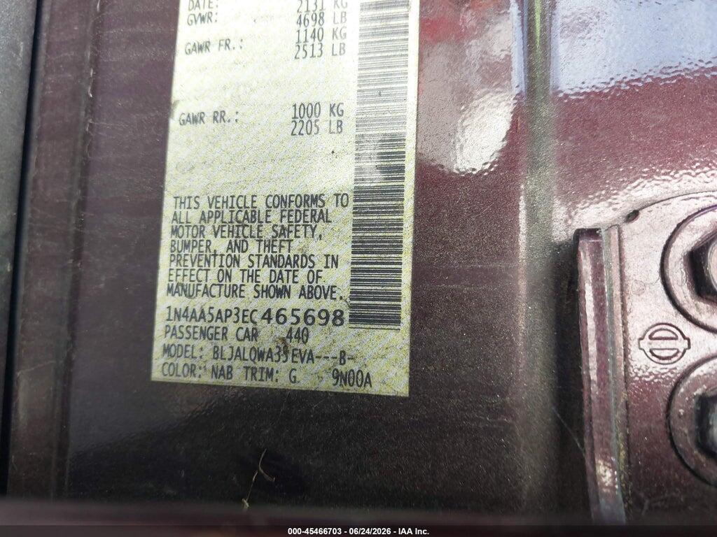 1N4AA5AP3EC465698 2014 NISSAN MAXIMA photo no. 9