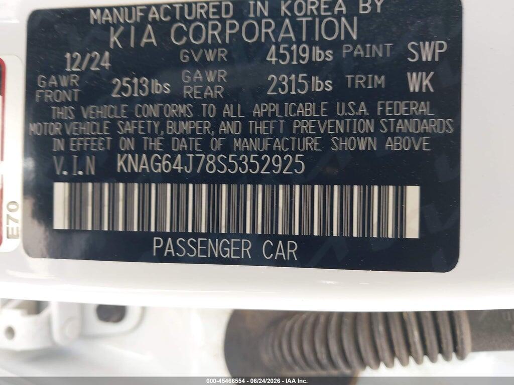 KNAG64J78S5352925 2025 KIA K5 photo no. 9