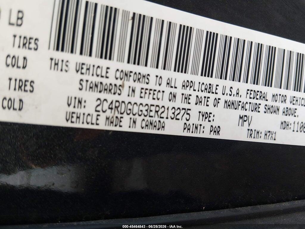 2C4RDGCG3ER213275 2014 DODGE GRAND CARAVAN photo no. 9