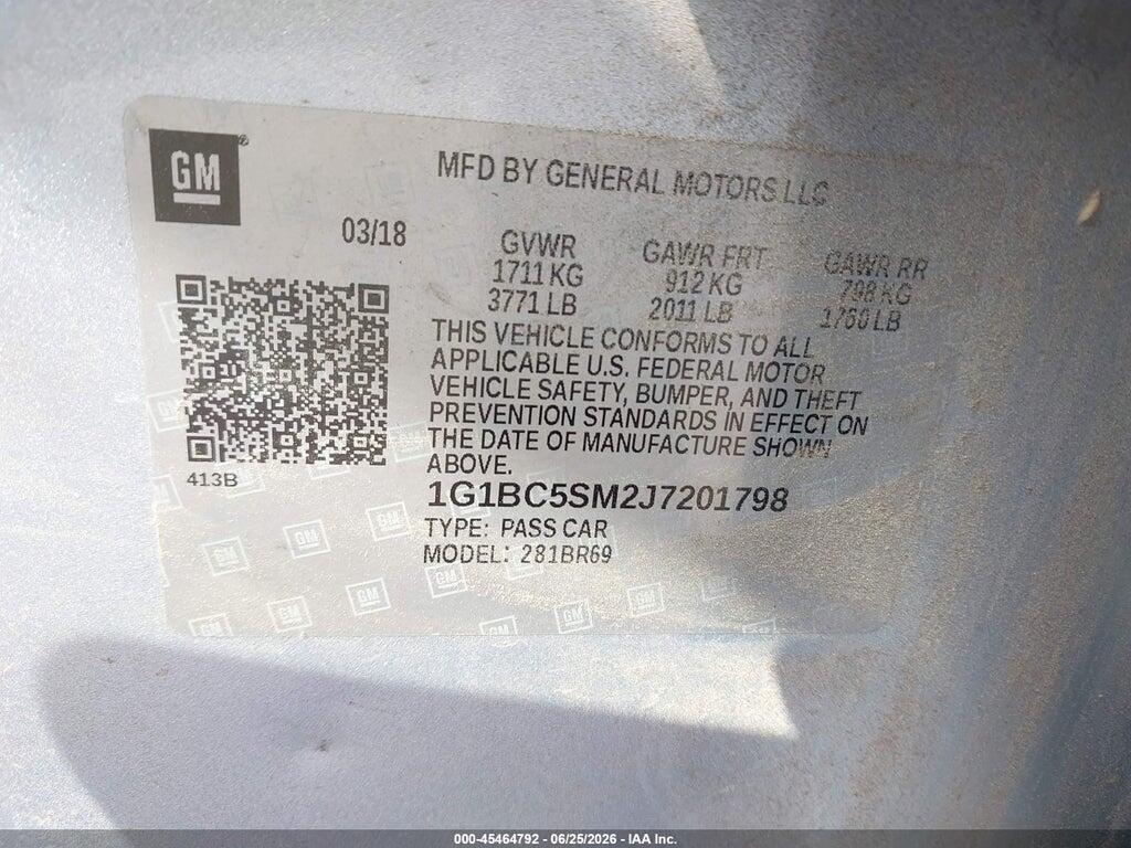 1G1BC5SM2J7201798 2018 CHEVROLET CRUZE photo no. 9
