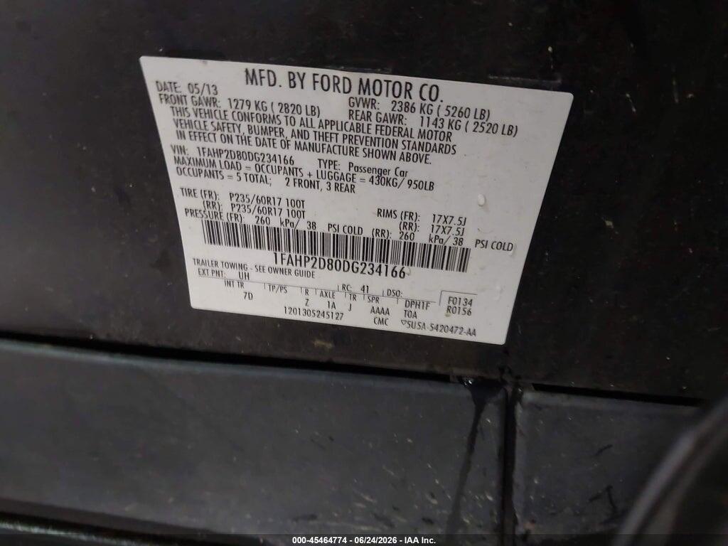 1FAHP2D80DG234166 2013 FORD TAURUS photo no. 9