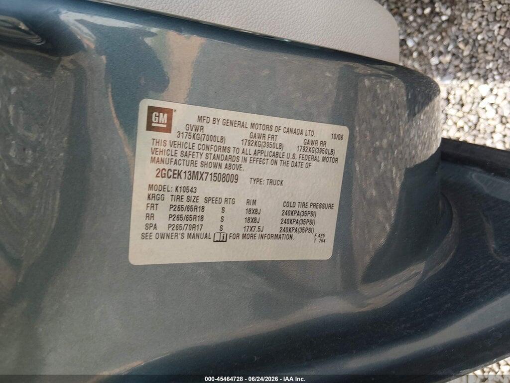 2GCEK13MX71508009 2007 CHEVROLET SILVERADO 1500 photo no. 9