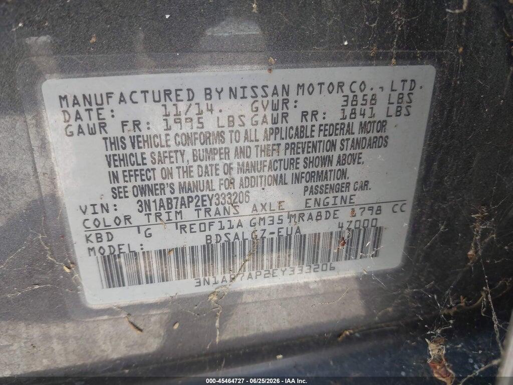 3N1AB7AP2EY333206 2014 NISSAN SENTRA photo no. 9
