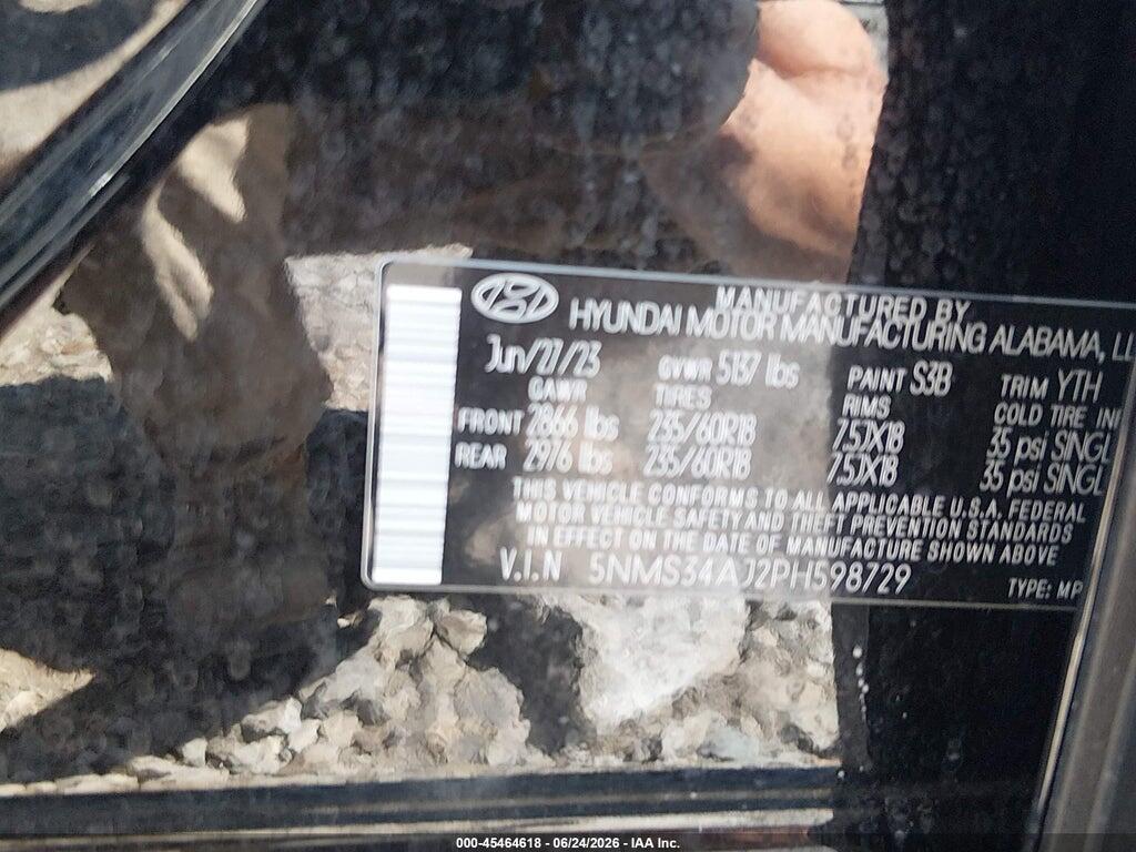 5NMS34AJ2PH598729 2023 HYUNDAI SANTA FE photo no. 9