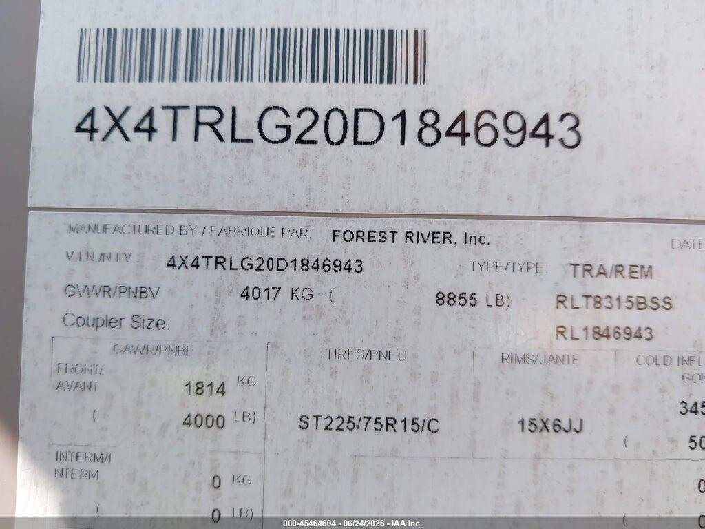 4X4TRLG20D1846943 2013 FOREST RIVER OTHER photo no. 9