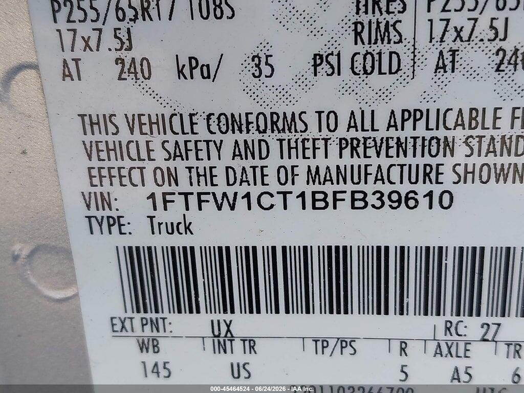 1FTFW1CT1BFB39610 2011 FORD F-150 photo no. 9