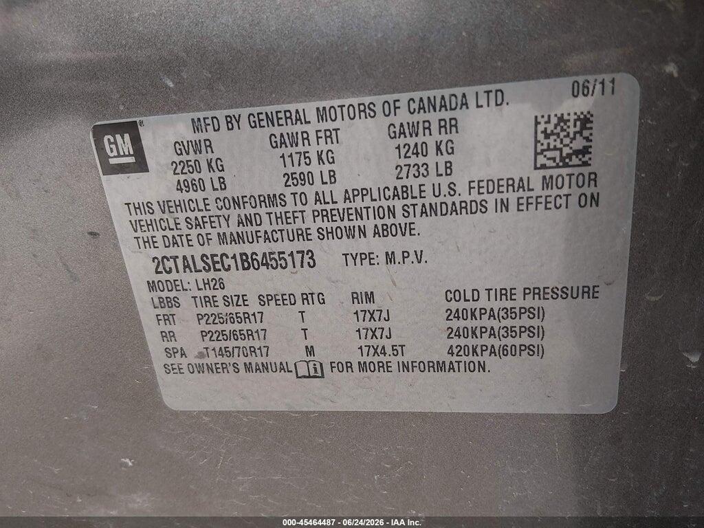 2CTALSEC1B6455173 2011 GMC TERRAIN photo no. 9