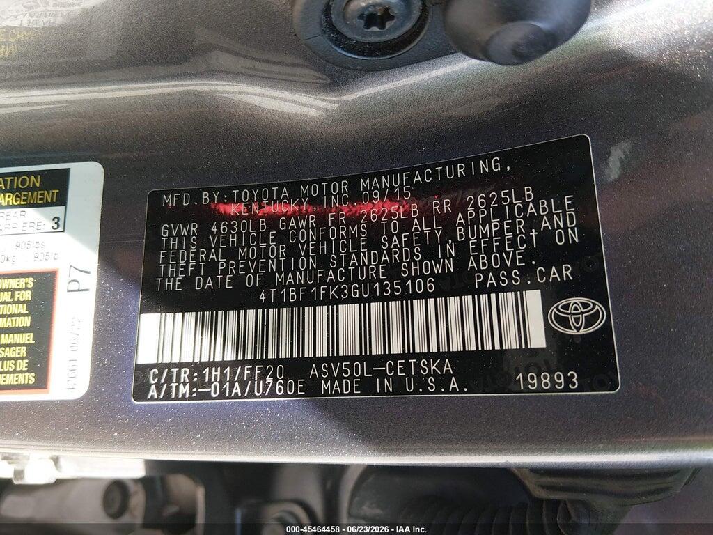 4T1BF1FK3GU135106 2016 TOYOTA CAMRY photo no. 9