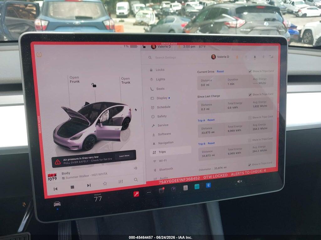 7SAYGDEE1NF368452 2022 TESLA MODEL Y photo no. 7