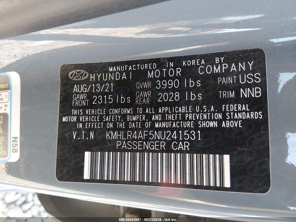 KMHLR4AF5NU241531 2022 HYUNDAI ELANTRA photo no. 9