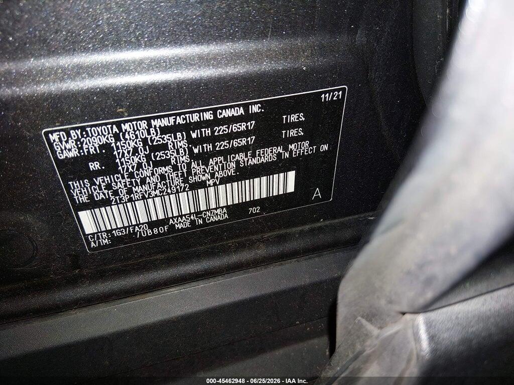 2T3P1RFV3MC249172 2021 TOYOTA RAV4 photo no. 9