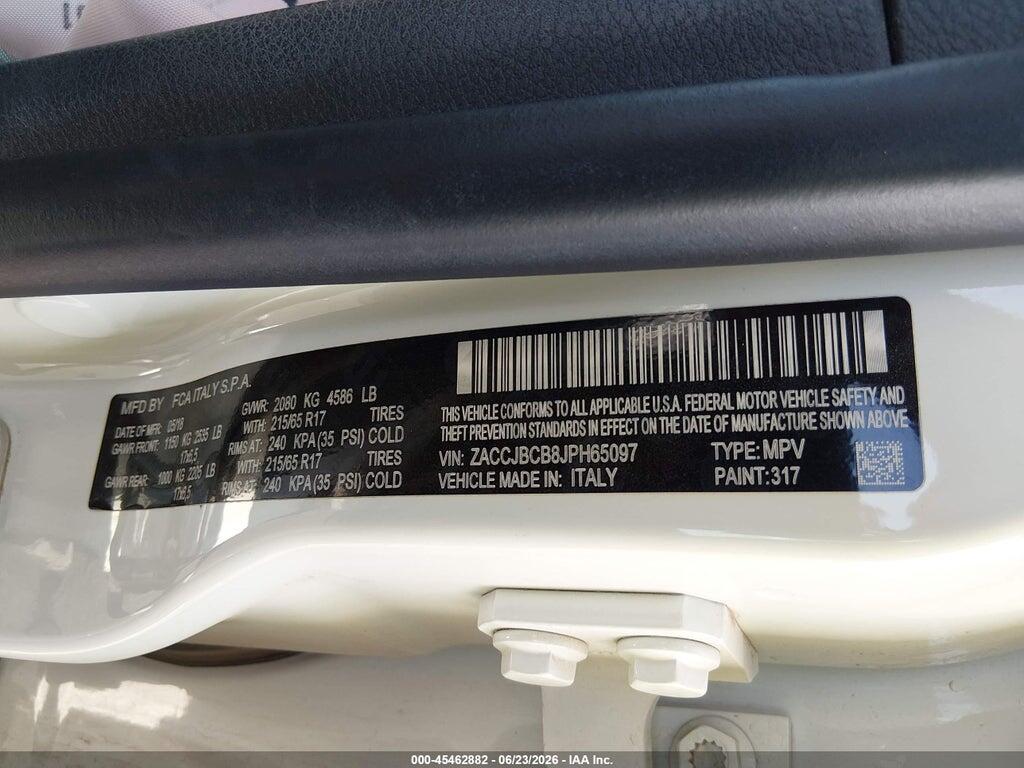 ZACCJBCB8JPH65097 2018 JEEP RENEGADE photo no. 9