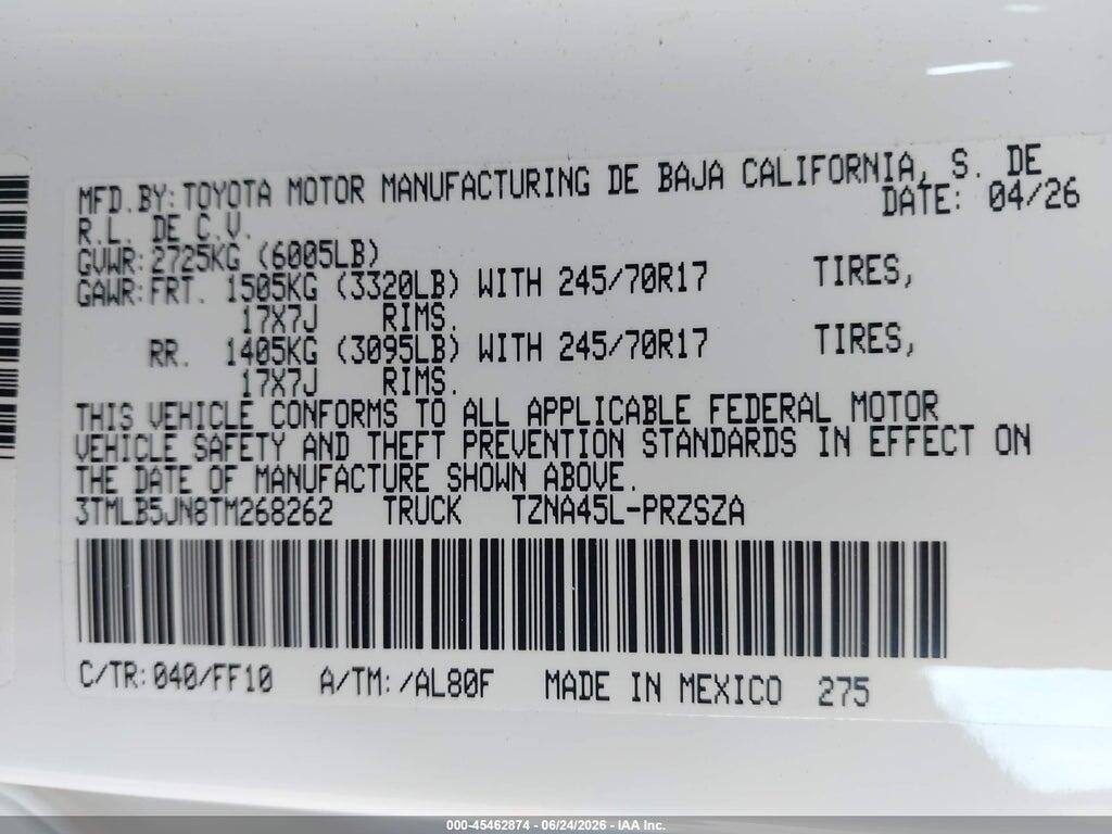 3TMLB5JN8TM268262 2026 TOYOTA TACOMA photo no. 9