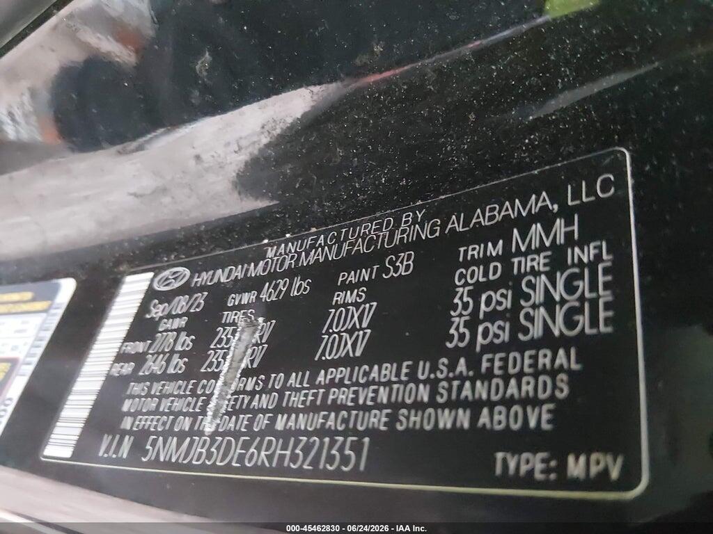 5NMJB3DE6RH321351 2024 HYUNDAI TUCSON photo no. 9