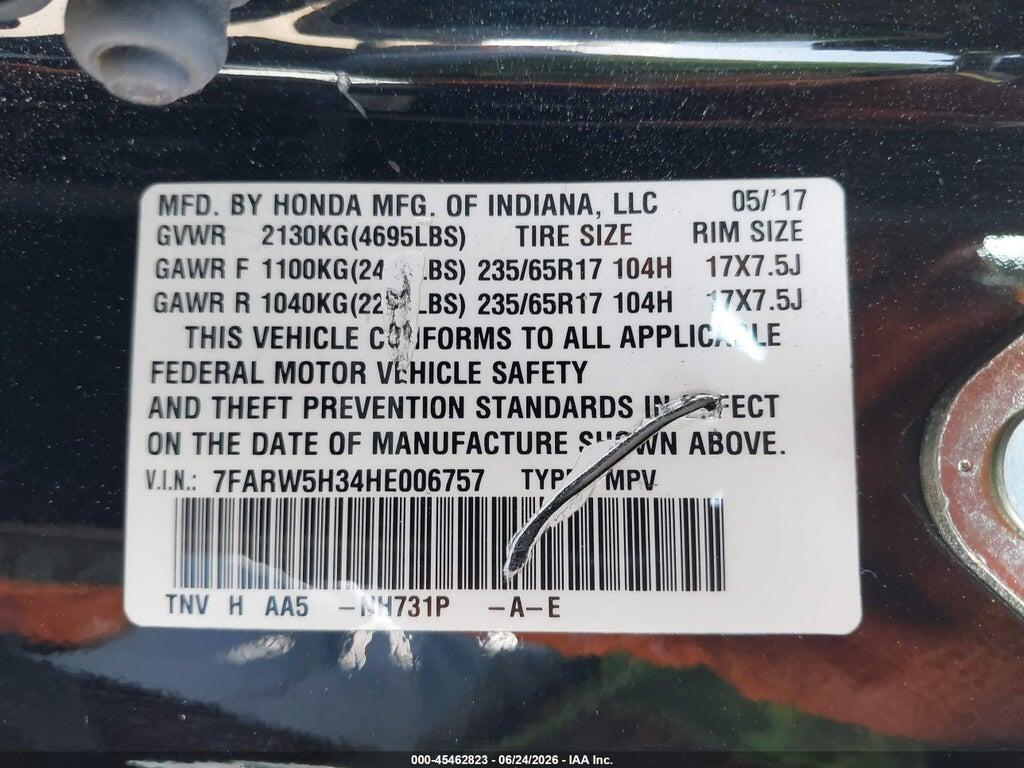 7FARW5H34HE006757 2017 HONDA CR-V photo no. 9