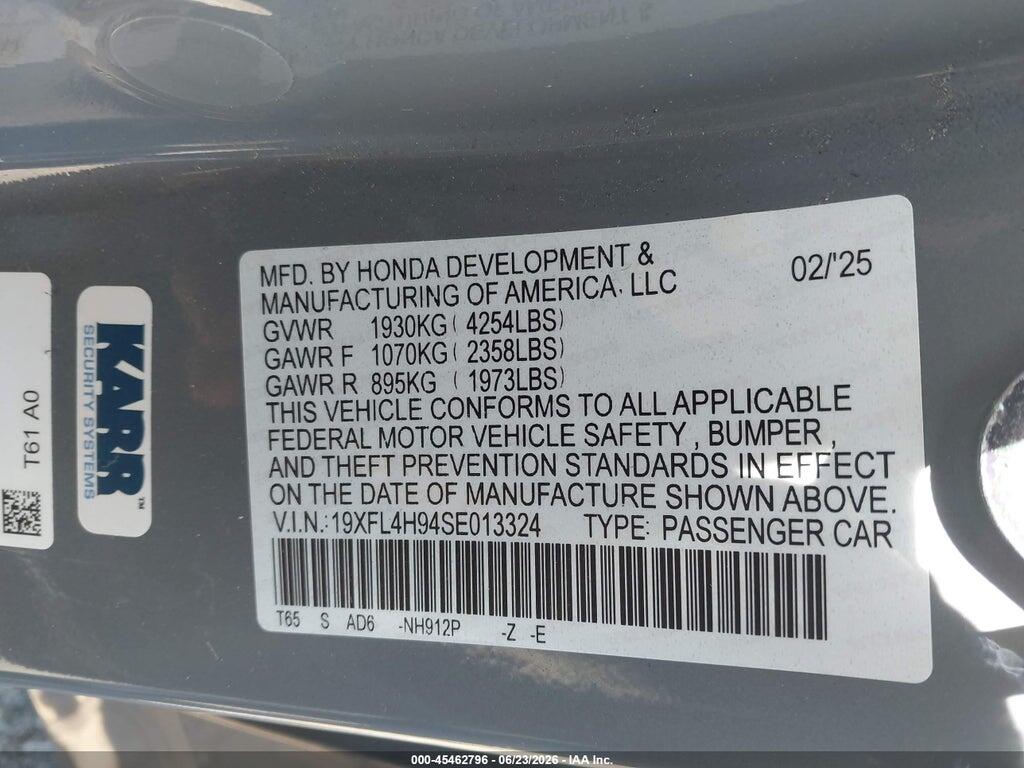 19XFL4H94SE013324 2025 HONDA CIVIC HYBRID photo no. 9