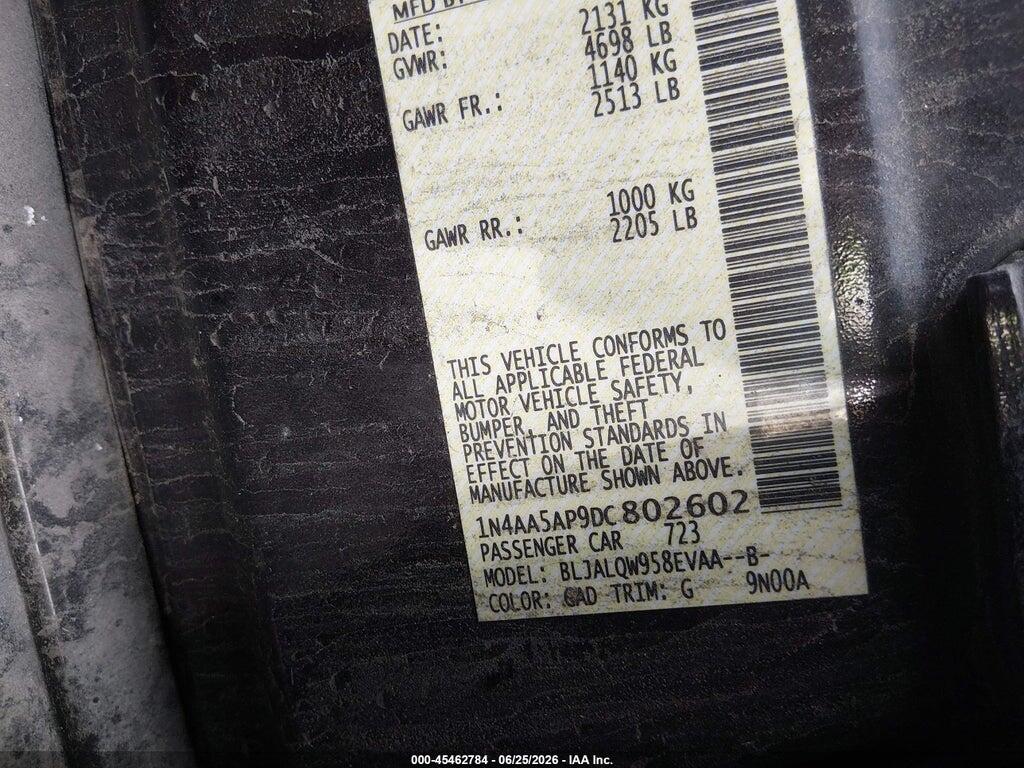 1N4AA5AP9DC802602 2013 NISSAN MAXIMA photo no. 9