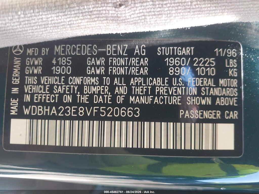 WDBHA23E8VF520663 1997 MERCEDES-BENZ C 230 photo no. 9