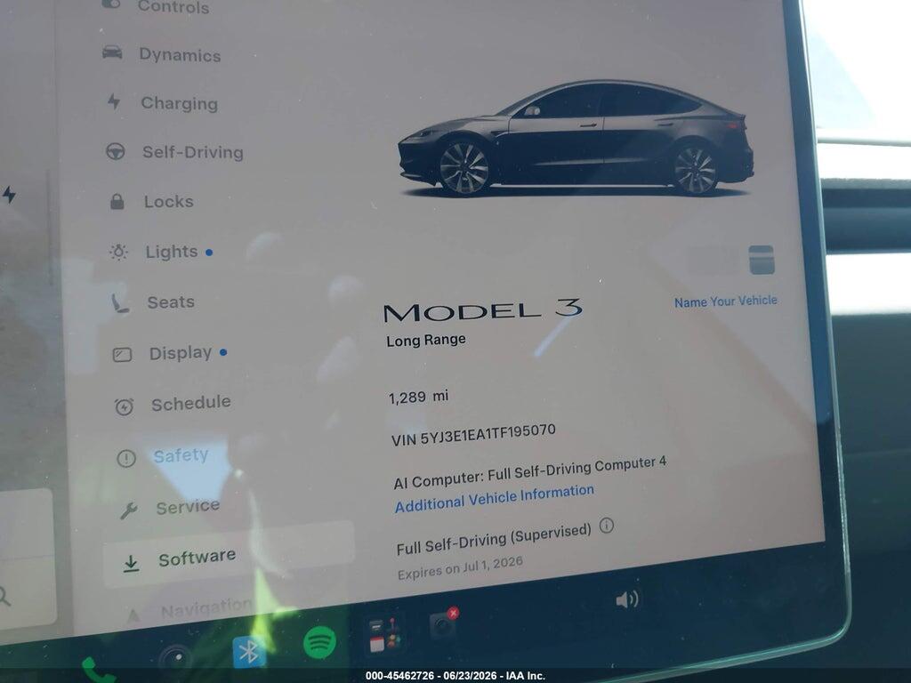 5YJ3E1EA1TF195070 2026 TESLA MODEL 3 photo no. 7