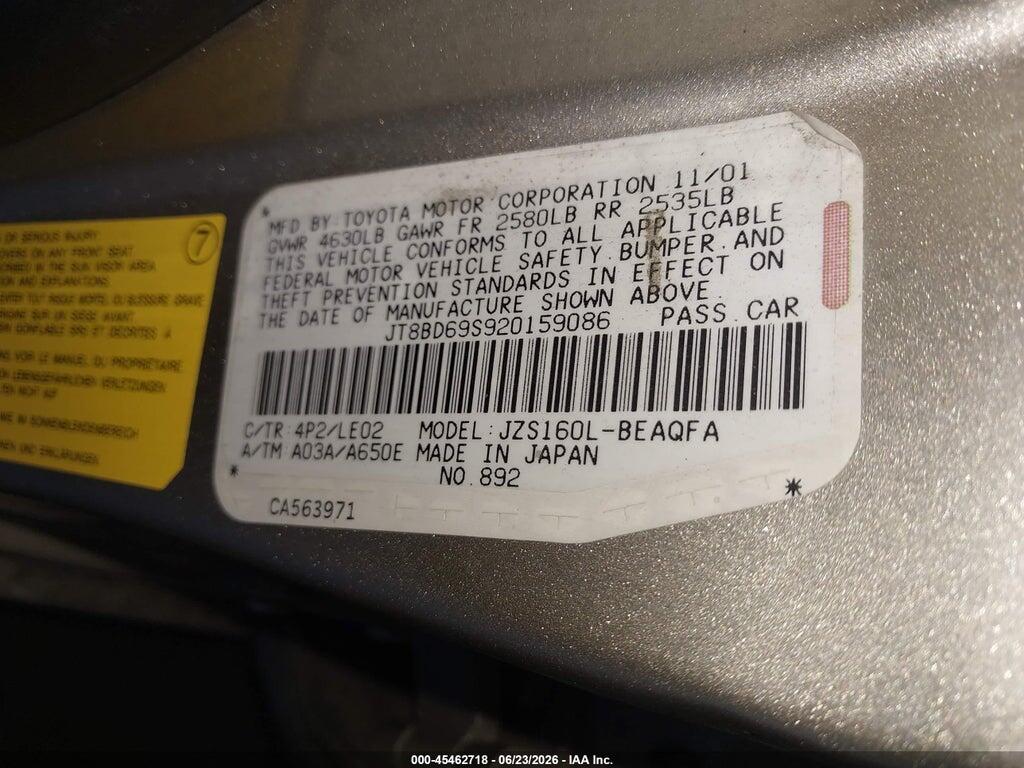 JT8BD69S920159086 2002 LEXUS GS 300 photo no. 9