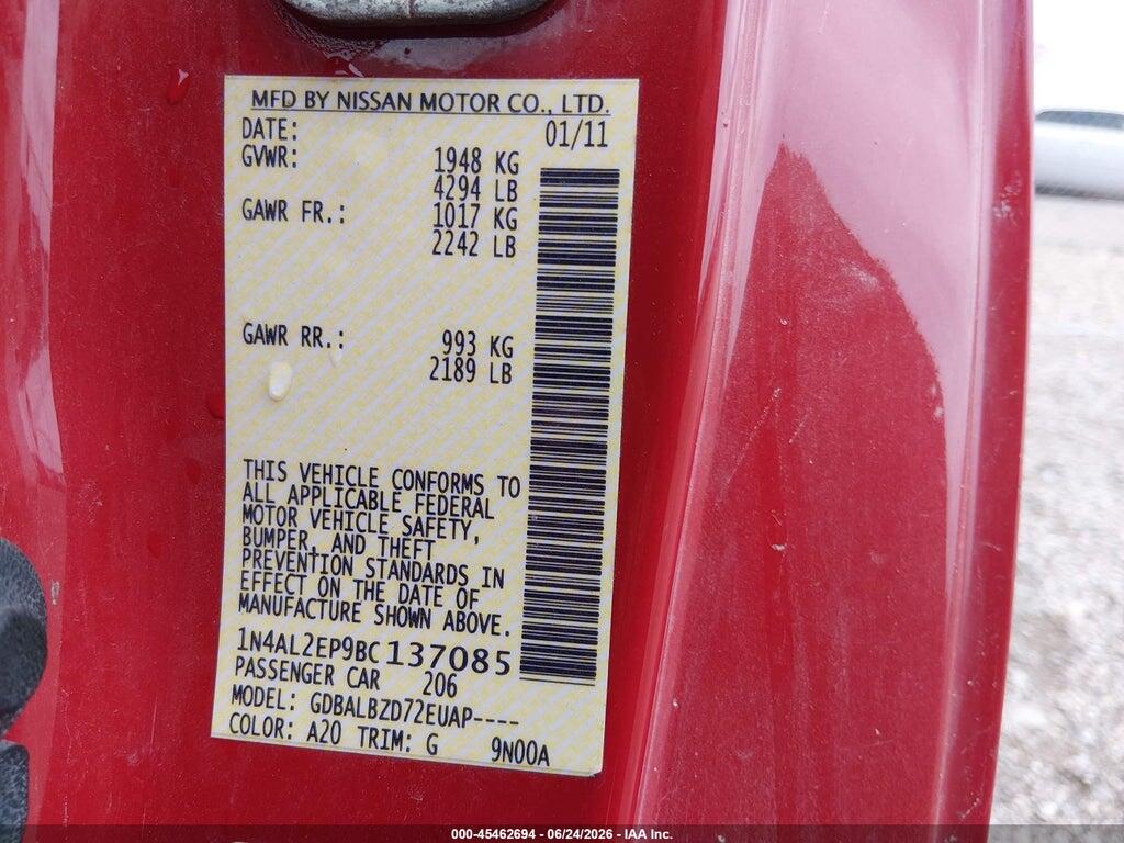 1N4AL2EP9BC137085 2011 NISSAN ALTIMA photo no. 9
