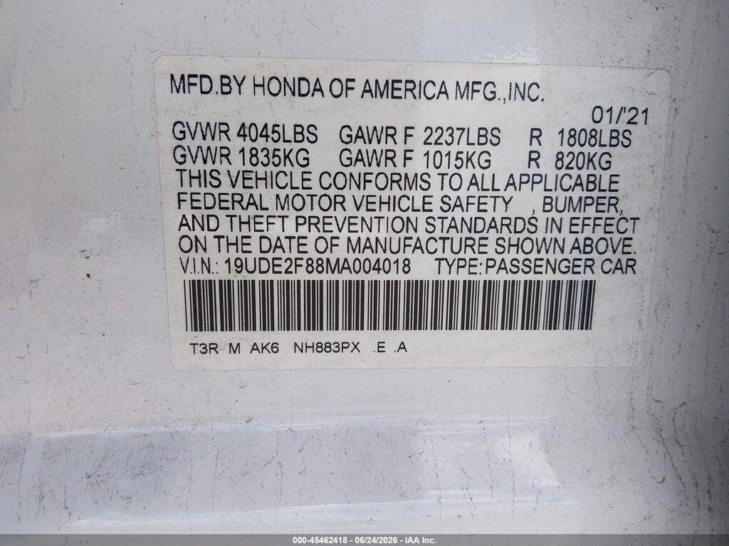 19UDE2F88MA004018 2021 ACURA ILX photo no. 9