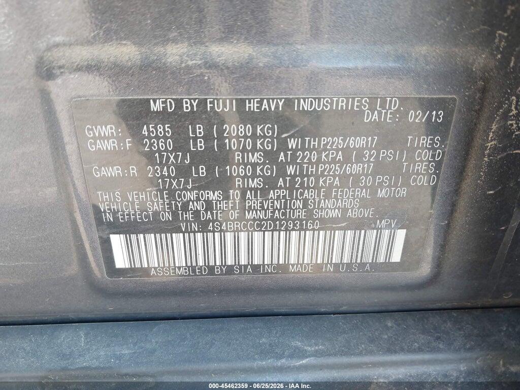 4S4BRCCC2D1293160 2013 SUBARU OUTBACK photo no. 9
