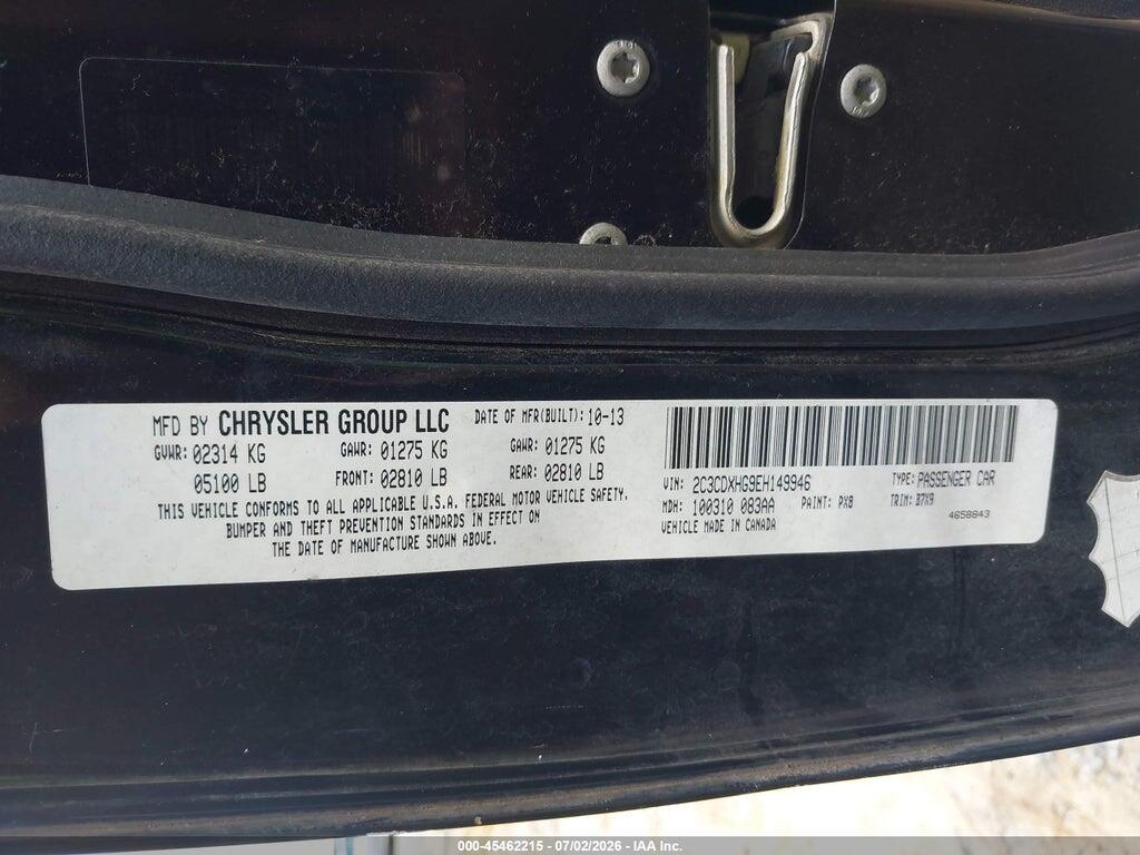 2C3CDXHG9EH149946 2014 DODGE CHARGER photo no. 9