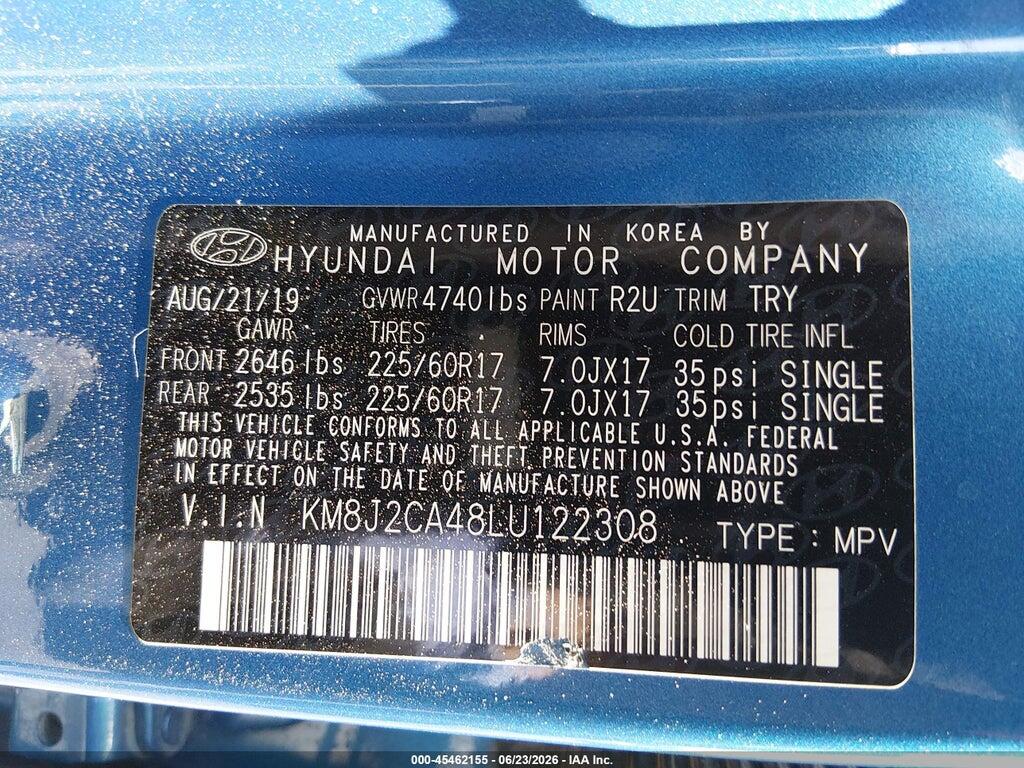 KM8J2CA48LU122308 2020 HYUNDAI TUCSON photo no. 9