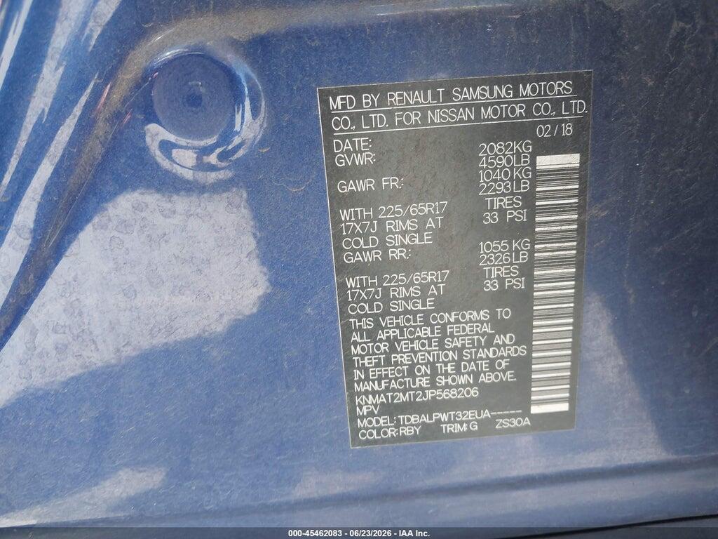 KNMAT2MT2JP568206 2018 NISSAN ROGUE photo no. 9