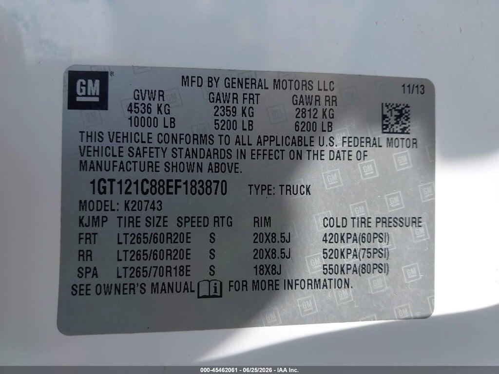 1GT121C88EF183870 2014 GMC SIERRA 2500HD photo no. 9