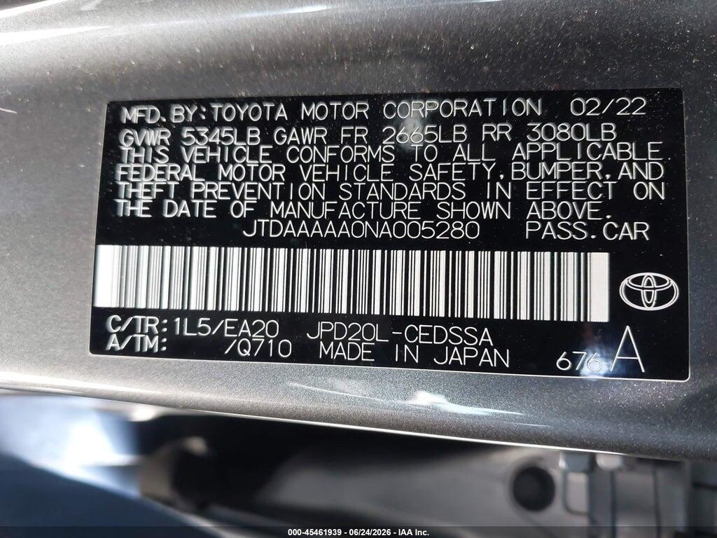 JTDAAAAA0NA005280 2022 TOYOTA MIRAI photo no. 9