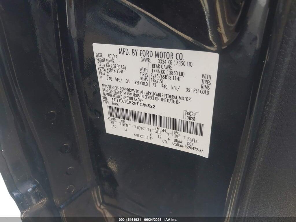 1FTFX1EF2EFC88522 2014 FORD F-150 photo no. 9