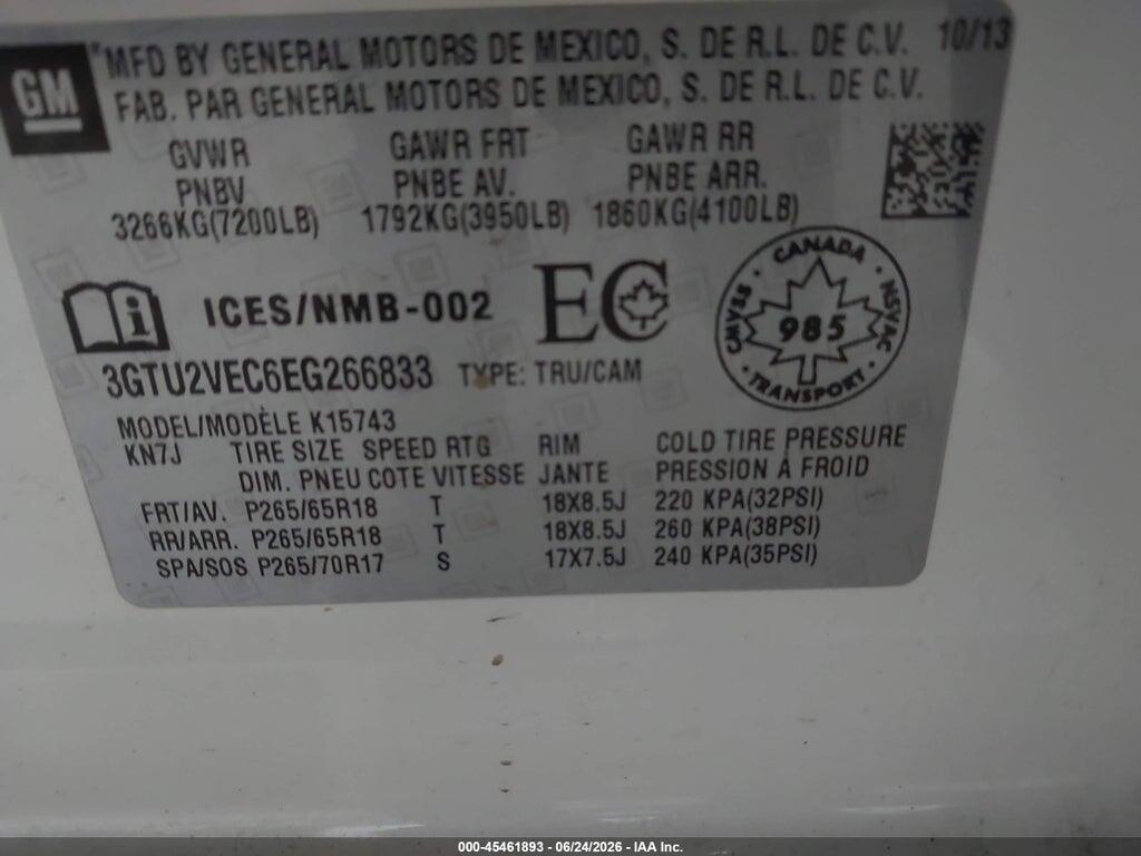 3GTU2VEC6EG266833 2014 GMC SIERRA 1500 photo no. 9