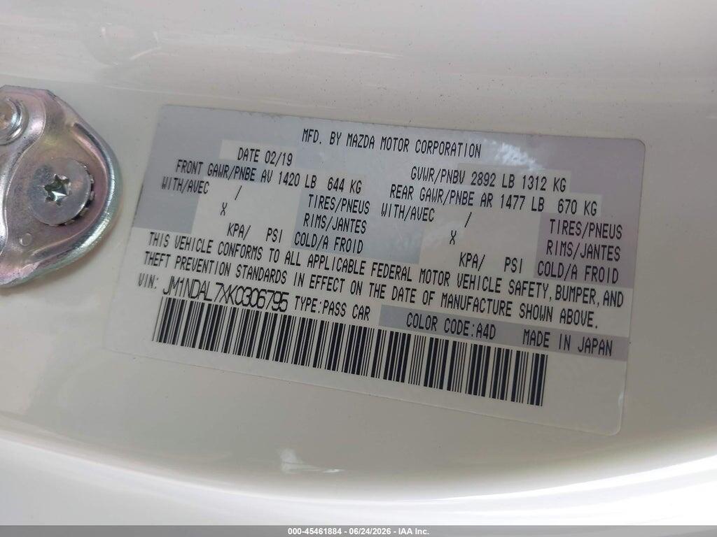 JM1NDAL7XK0306795 2019 MAZDA MX-5 MIATA RF photo no. 9