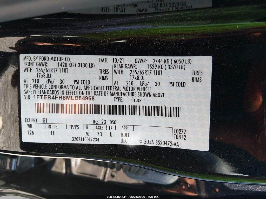 1FTER4FH8MLD84968 2021 FORD RANGER photo no. 9