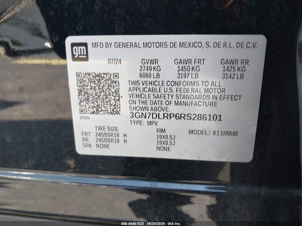 3GN7DLRP6RS286101 2024 CHEVROLET EQUINOX EV photo no. 9