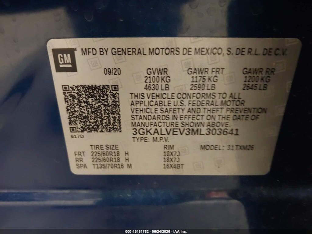 3GKALVEV3ML303641 2021 GMC TERRAIN photo no. 9